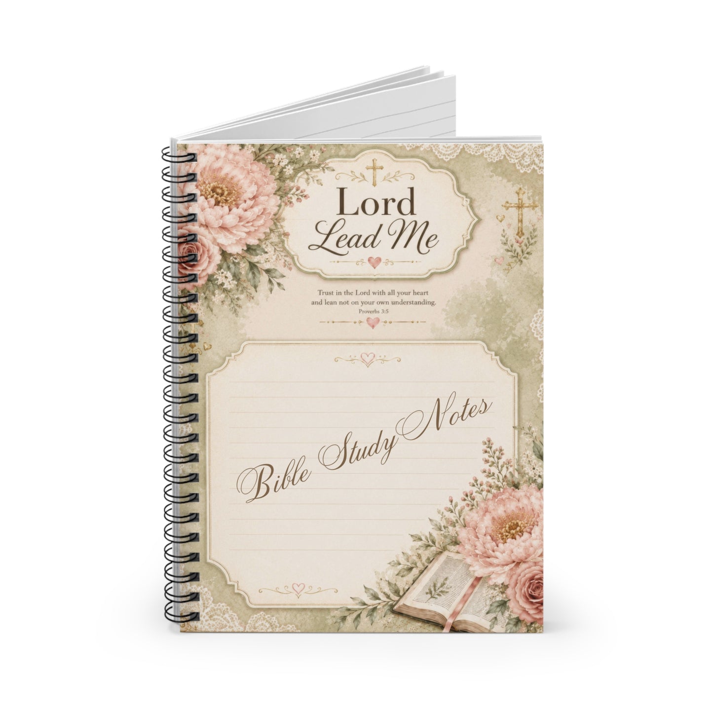 Lord Lead Me - Bible Study Notes Notebook | Spiral Ruled Journal