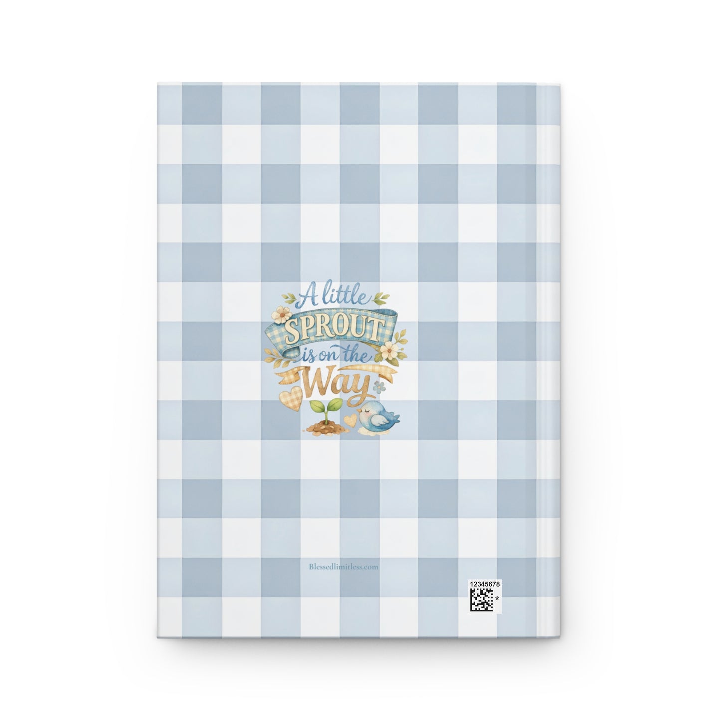 Pregnancy Journal — "Whispers While I Wait for You" Blue Buffalo Check Maternity Notebook