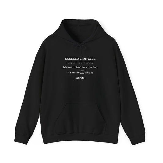 My Worth Is Not in a Number Hoodie – Faith Identity Statement Unisex Heavy Blend™ Hooded Sweatshirt